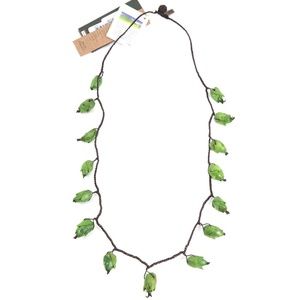 😀 3 for $20 New Green Colored Seed Pod Necklace